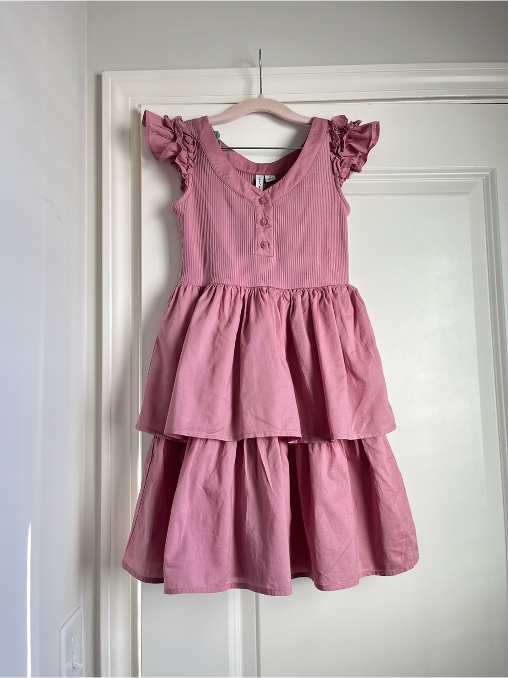 Janie and Jack Dusty Rose Tiered Ruffle Dress